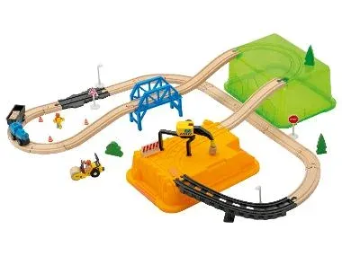 LUPILU® Caja de madera para juego de trenes