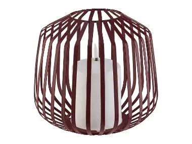 LIVARNO home Vela LED en cesta de metal (Burdeos)