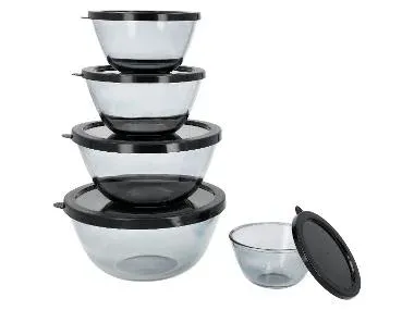SILVERCREST® Set de cuencos de vidrio (Negro)