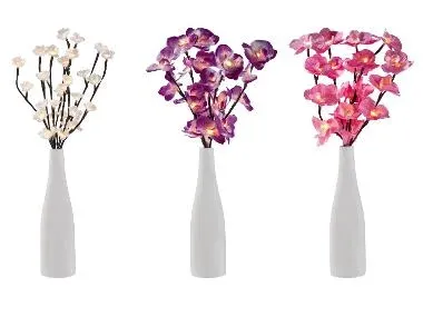 LIVARNO® Jarrón decorativo con flores LED
