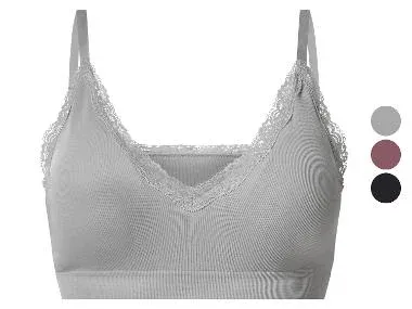 ESMARA® Sujetador de canalé con encaje para mujer