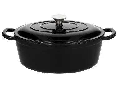 SILVERCREST® Asador de hierro fundido esmaltado de 4 L (negro)