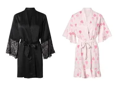 ESMARA® Kimono de satén para mujer