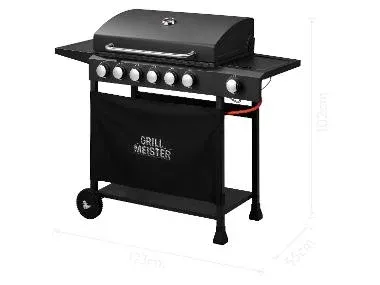 GRILLMEISTER Barbacoa de gas con 6 + 1 quemadores lateral