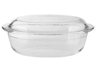 SILVERCREST® Cacerola de vidrio con tapa (Oval)