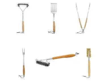 GRILLMEISTER Accesorios para barbacoa con mango de madera