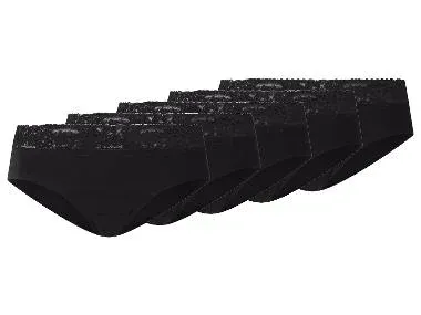 ESMARA® Braguitas con encaje pack 5 (negro, XS(34/36))