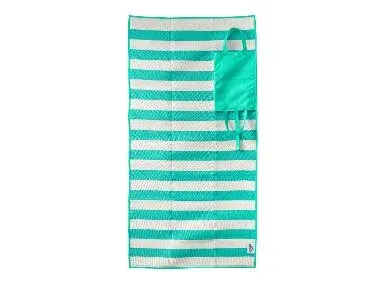 CRIVIT Esterilla de playa plegable, 90 x 180 cm (rayas turquesas/blancas)