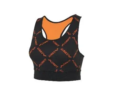 CRIVIT Sujetador deportivo (negro/naranja, L(46/48))