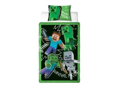 Ropa de cama infantil reversible 150 x 220 cm (minecraft)