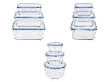 SILVERCREST® Set de recipientes herméticos de vidrio