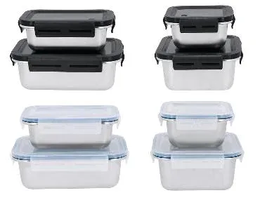 SILVERCREST® Set de recipientes herméticos de acero inoxidable