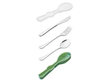 CRIVIT Set de cubiertos de camping (verde)