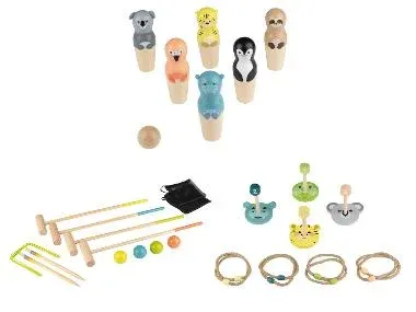 LUPILU® Bolos de animales / Croquet / Juego de lanzamiento de animales
