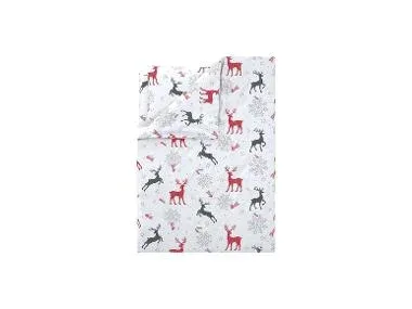 LIVARNO home Ropa de cama de tejido polar 240 x 220 cm (Blanco | Renos)