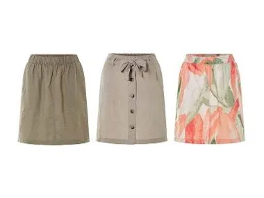 esmara® Mini falda de lino para mujer