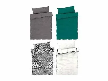 LIVARNO home Ropa de cama satén reversible 150 x 220 cm (Blanco | Cuadros)