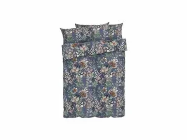 LIVARNO home Ropa de cama reversible de satén de microfibra 260 x 220 cm (Hojas)
