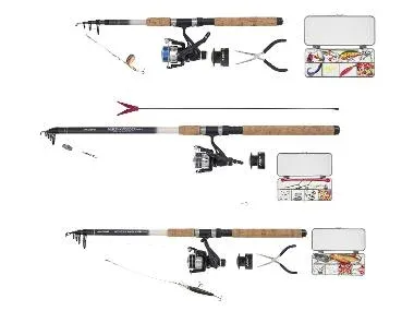 CRIVIT Set de pesca de spinning 210-5/ Set de pesca de fondo y feeder 300-5/ Set de pesca de spinning 270-5