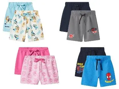 Pantalones cortos de chándal infantiles pack 2 Peppa Pig / Bluey / Spiderman / Cars