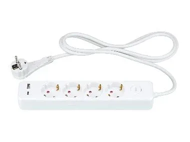 TRONIC® Regleta de enchufes con 4 tomas y USB