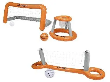 CRIVIT Red inflable de voleibol para piscina / Set de portería y canasta inflables para piscina