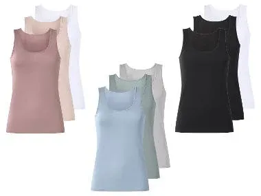 ESMARA® Camisetas de tirantes para mujer pack 3