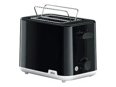 BRAUN Tostadora Breakfast 1 de 2 ranuras, 900W (negro)