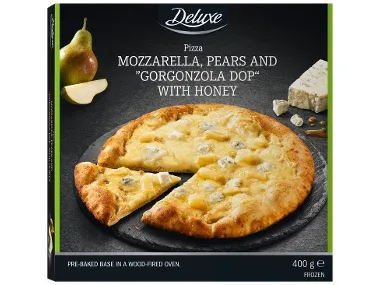 DELUXE Pizza pera, gorgonzola y miel