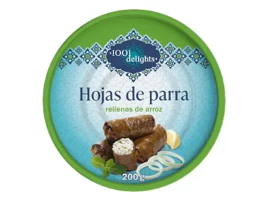 Hojas de parra rellenas de arroz
