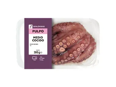 - Medio pulpo cocido