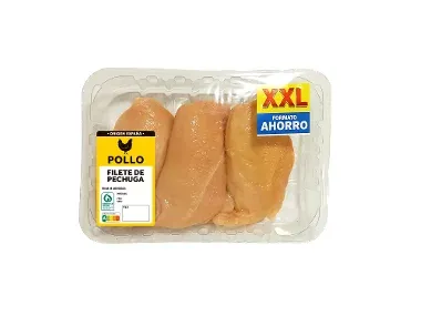Pechuga de pollo fileteada