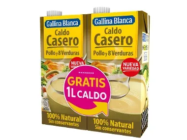 Caldo de pollo y 8 verduras