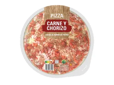 Pizza de carne y chorizo