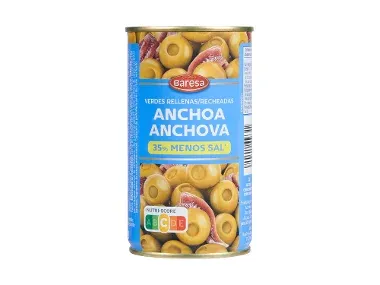 BARESA Aceitunas verdes rellenas de anchoa