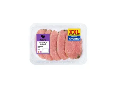 Pechuga de pavo fileteada al ajillo