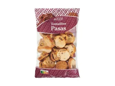 Mini tostadas con pasas