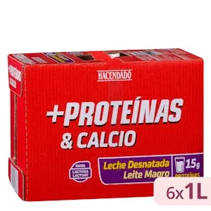 Leche desnatada +Proteínas & calcio Hacendado