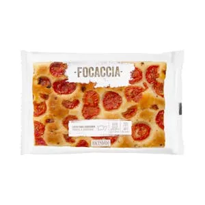 Focaccia con tomates cherry Hacendado