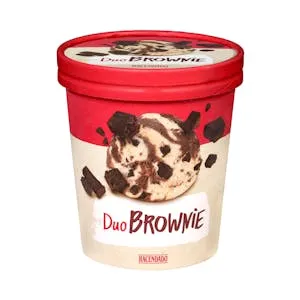 Helado duo brownie Hacendado sabor vainilla con trozos de bizcocho