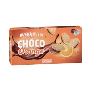 Galletas con avena sabor Choco Orange con relleno de crema de chocolate Hacendado