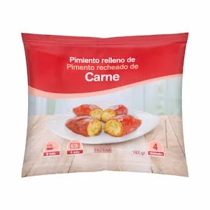 Pimientos del piquillo relleno de carne Hacendado ultracongelados