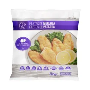 Filetes de merluza al huevo Hacendado ultracongelados