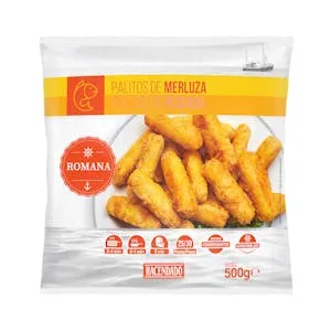 Palitos de merluza a la romana Hacendado ultracongelados