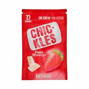 Chicles gragea fresa sin azúcar Hacendado