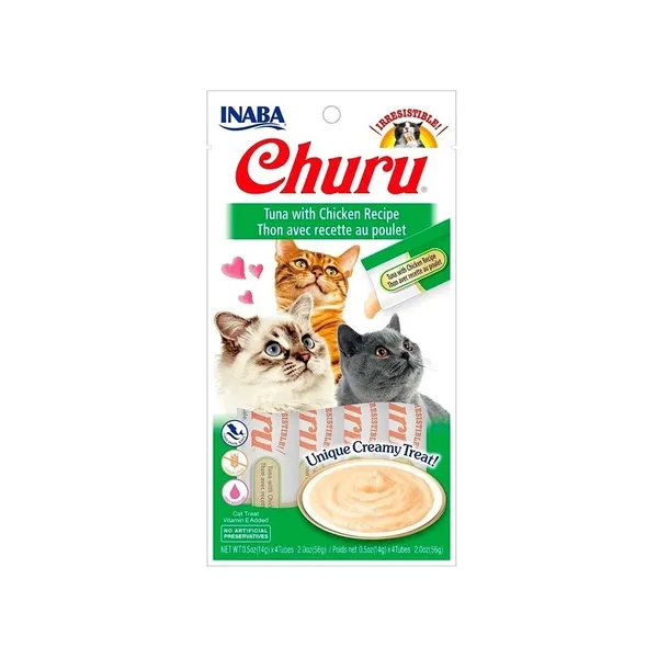 Churu Puré Receta de Atún con Pollo para Gatos (4x 14gr)