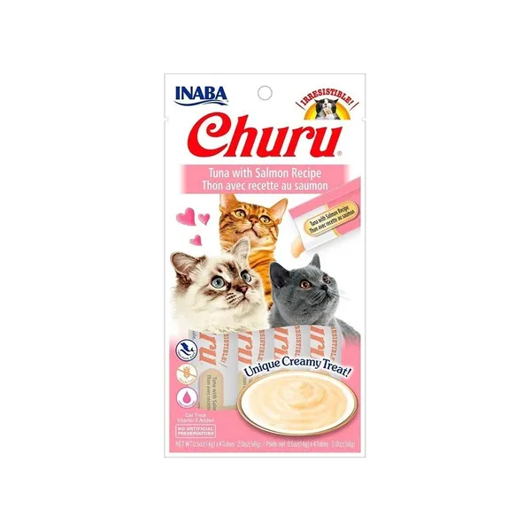 Churu Puré Receta de Atún con Salmón para Gatos (4x 14gr)
