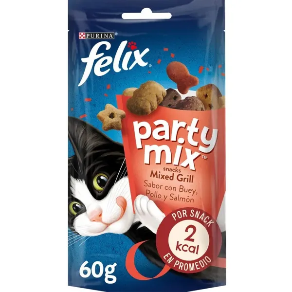 Felix Party Mix Mixed Grill Snack para Gatos 8X60GR