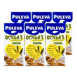 Leche desnatada con nueces Puleva Omega 3 1 litro pack 6 bricks