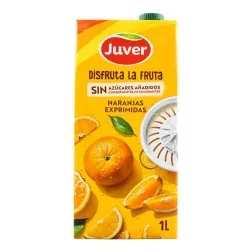 Bebida de zumo de naranja sin azúcares añadidos Juver brick 1 litro
